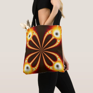 Bolsa Tote Design Geométrico preto-e-laranja