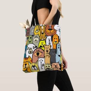 Bolsa Tote Design ilustrado dos cães