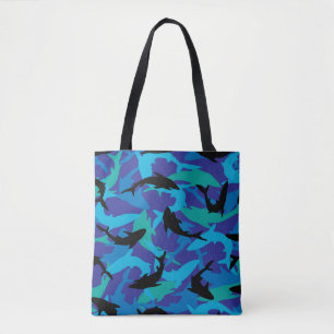 Bolsa Tote Design ilustrado dos tubarões