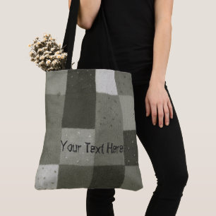 Bolsa Tote design knittted preto e branco dos retalhos do