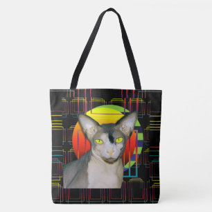Bolsa Tote Design louco do gato com gato Ninja de Sphynx no