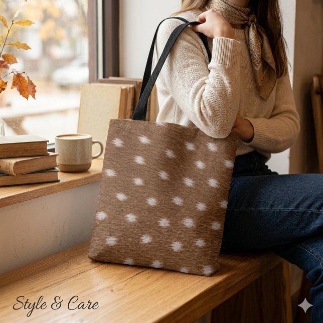 Bolsa Tote Design Moderno de Textura de Pele de Veado Médio e (Modern Deer Skin Texture Design Stylish Medium Tote Bag)