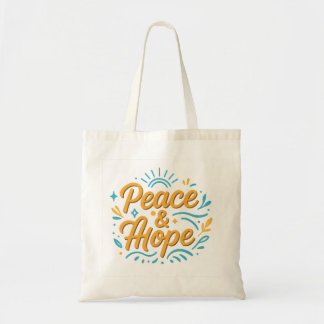 Bolsa Tote Design moderno inspirador de paz e esperança para