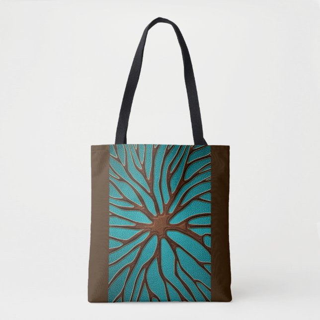 Bolsa Tote Design oriental da raiz do couro elegante do falso (Frente)