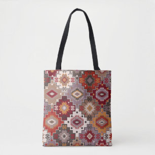 Bolsa Tote Design original de tapete persa, textura tribal. E