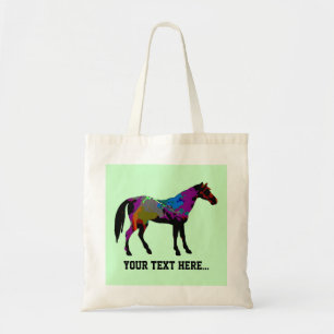 Bolsa Tote Design personalizado do cavalo de raça no verde d
