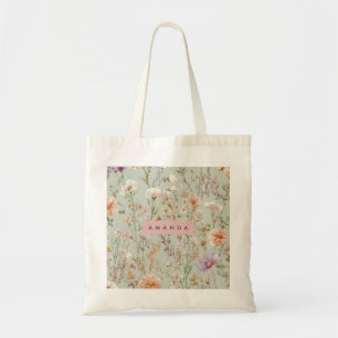 Bolsa Tote Design Personalizado para Jardim de Flores Selvage