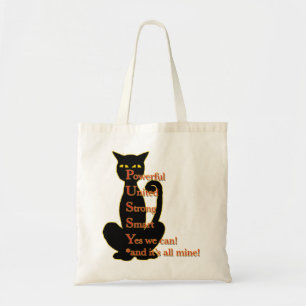 Bolsa Tote Design poderoso do gato da mulher