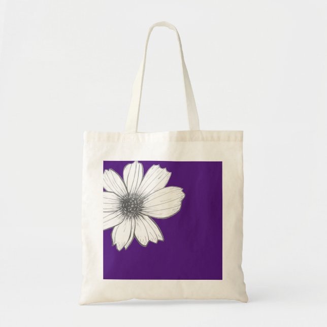 Bolsa Tote Design púrpura floral (Frente)