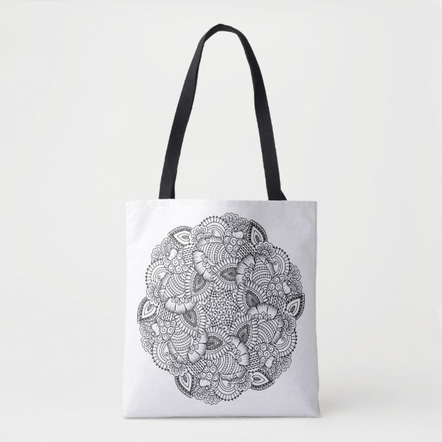 Bolsa Tote Design redondo 2 do Doodle (Frente)