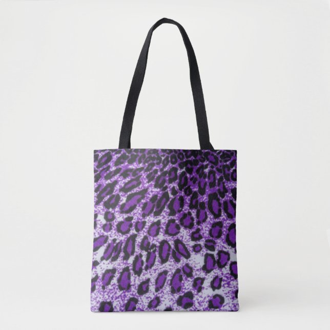 Bolsa Tote Design roxo preto do impressão do teste padrão do (Frente)