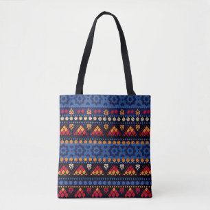 Bolsa Tote Design Tribal: Padrão Multifuncional Sem Olhos.