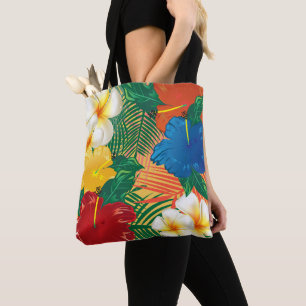 Bolsa Tote Design tropical exótico da flor