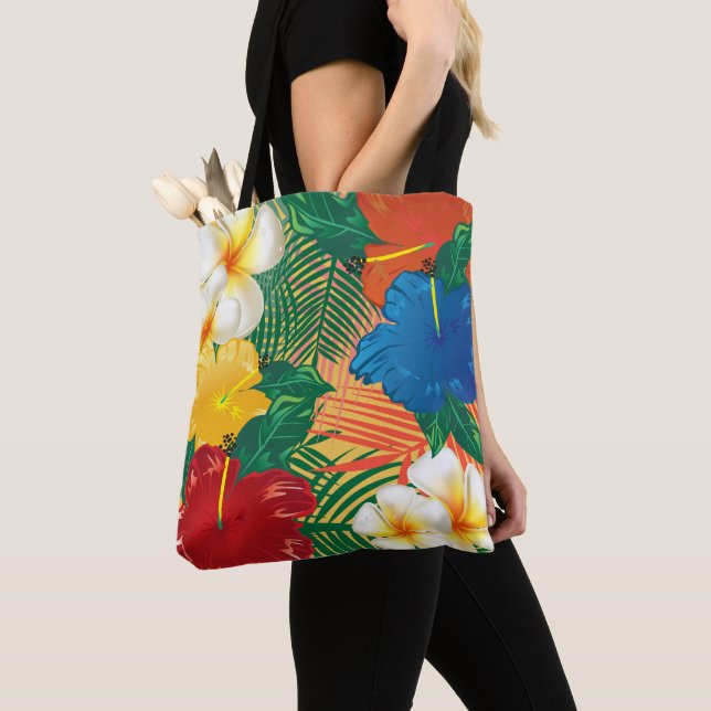 Bolsa Tote Design tropical exótico da flor (Close Up)