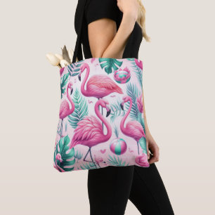 Bolsa Tote Design tropical Flamingo rosa
