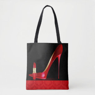 Bolsa Tote Design vermelho do impressão da cor damasco do