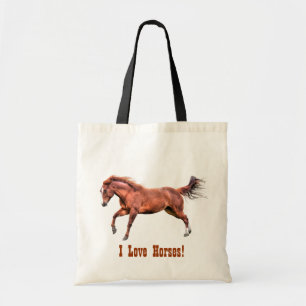 Bolsa Tote Design vermelho espirituoso de galope do cavalo do