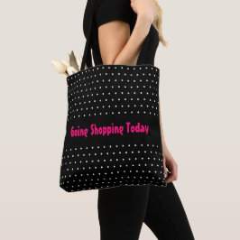 Bolsa Tote Designer de Bolinhas Preto e Branco