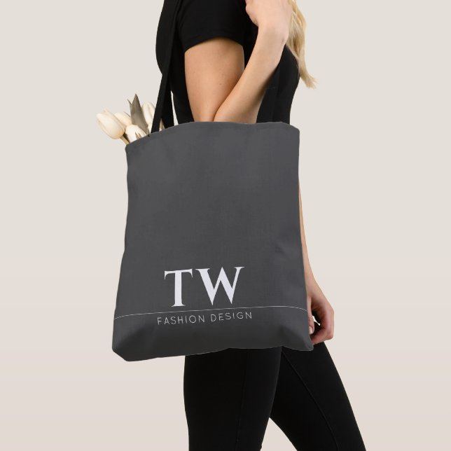 Bolsa Tote Designer de Moda Preto (Close Up)