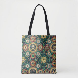 Bolsa Tote Designo Sagrado Místico - Padrão de Mandala Espiri