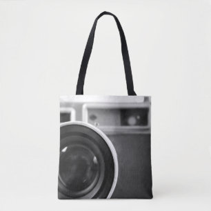 Bolsa Tote Deslocamento da Câmera de Filme Vintage Preto e Br