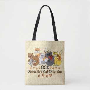 Bolsa Tote Desordem obsessiva do gato de OCD