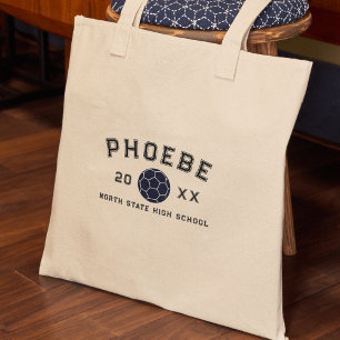Bolsa Tote Desportista de Carta Universitária Formatura Perso