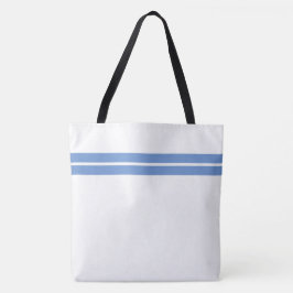 Bolsa Tote Desportivo Top Azul Claro com Listras de Corrida e