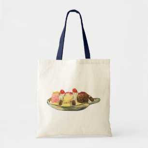 Bolsa Tote Desserts de Comida Vintage, Cerejas Divididas de B