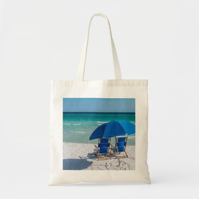 Bolsa Tote Destin Florida Chairs E Umbrella Tote Bag (Frente)