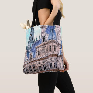 Bolsa Tote Destinos  Watercolor Rustic Hotel de Ville