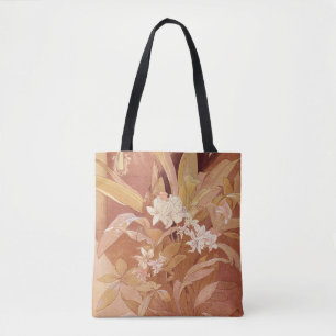 Bolsa Tote Detalhe Floral Art Nouveau de Alphonse Mucha