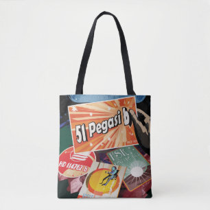 Bolsa Tote Detecção do Poster de Exoplaneta do Espaço Retroat