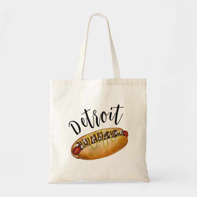 Bolsa Tote Detroit Michigan MI Coney Island Hot Dog Hotdog (Frente)