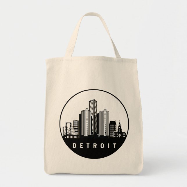 Bolsa Tote Detroit Michigan Skyline (Frente)