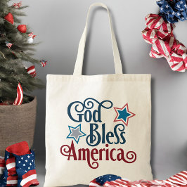 Bolsa Tote Deus abençoe América Vermelha Branca e Azul Patrió