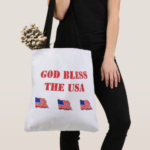 Bolsa Tote Deus abençoe de bandeira americano nos EUA