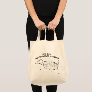 Bolsa Tote DEUS ABENÇOE OS ESTADOS UNIDOS DA AMÉRICA contorno