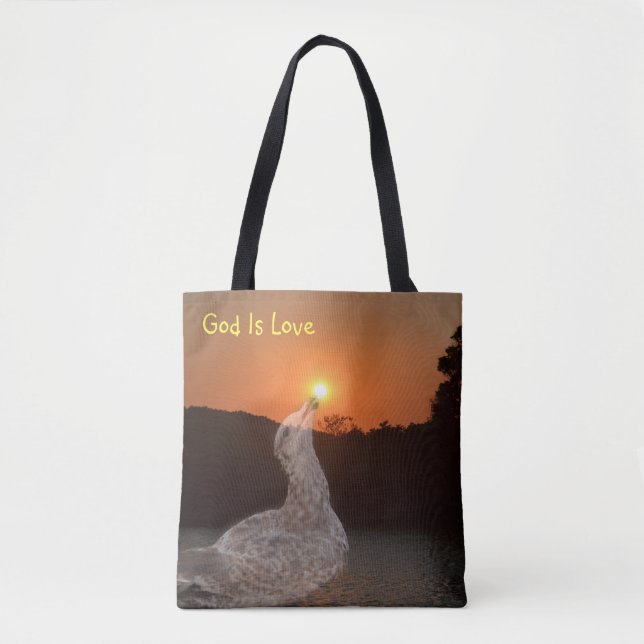 Bolsa Tote Deus é amor sunset (Frente)