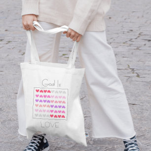 Bolsa Tote Deus é Namorados de Corações Rosa