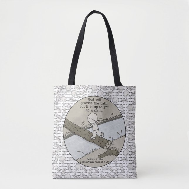 Bolsa Tote Deus fornece um caminho (Frente)