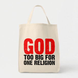 BOLSA TOTE DEUS MUITO GRANDE PARA UMA RELIGIÃO