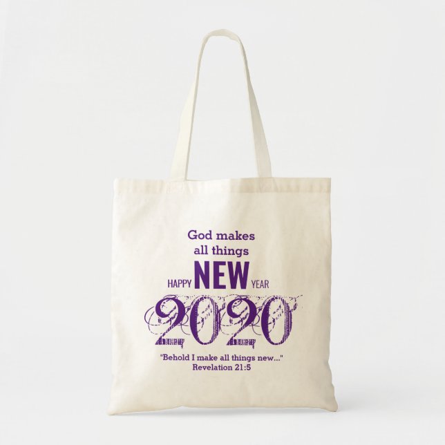 Bolsa Tote DEUS Personalizado 2020 TORNA TUDO NOVO (Frente)