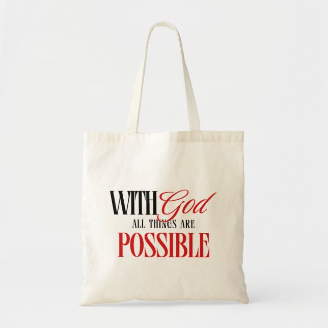 Bolsa Tote Deus Torna o Impossível Possível Cristão (Frente)