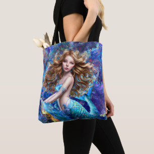 Bolsa Tote Deusa do Mar das Sereias Ninfa Siren Arte Submarin