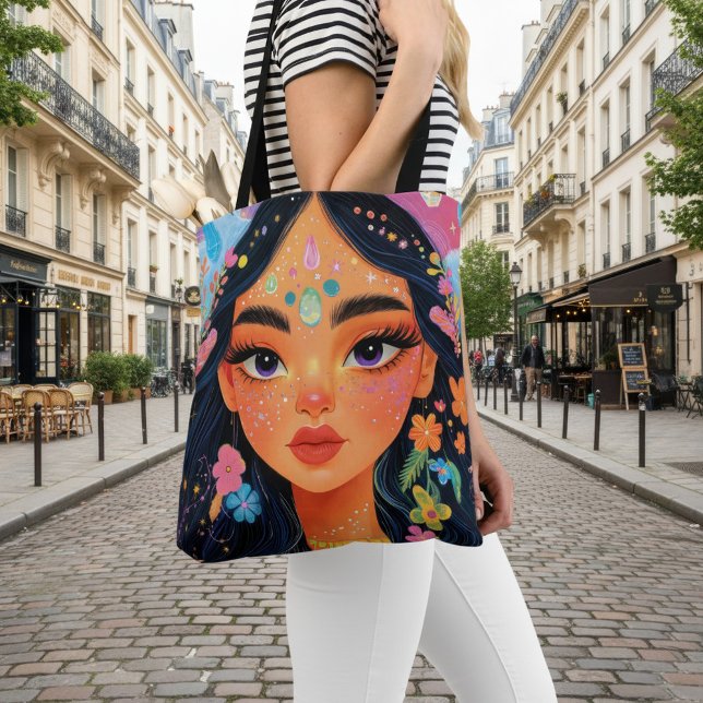 Bolsa Tote Deusa Floral Encantada (Criador carregado)