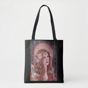 Bolsa Tote Deusa Freya com Lynx por Renee Lavoie