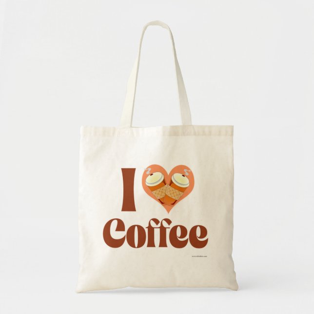 Bolsa Tote Deve Adorar Design de Coração Bonito de Café (Frente)