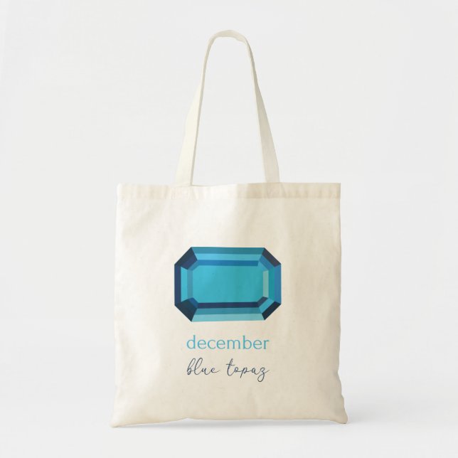 Bolsa Tote Dezembro de Birthstone Blue Topaz (Frente)