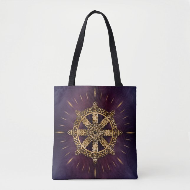 Bolsa Tote Dharma Wheel - Dharmachakra (Frente)